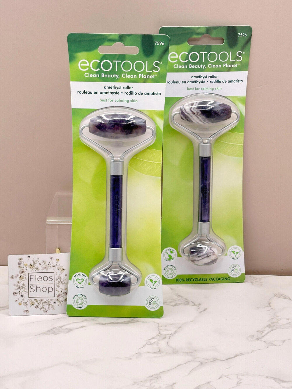 Ecotools Amethyst Facial Roller 2-pack